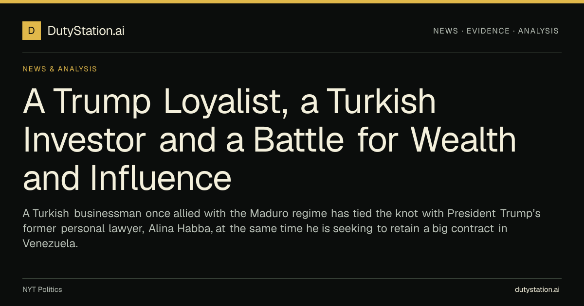 A Trump Loyalist, a Turkish Investor and a Battle for Wealth and ...