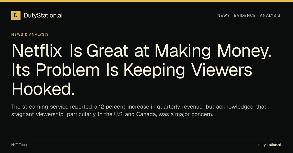 Netflix Is Great at Making Money. Its Problem Is Keeping Viewers Hooked ...